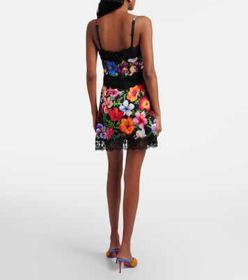 Minikleid aus einem Seidengemisch mit Spitze | Dolce&Gabbana