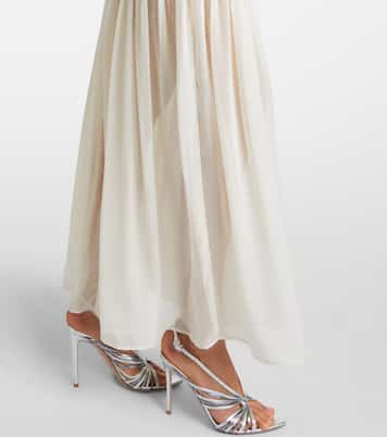 Ruched lace-trimmed maxi dress | Rotate