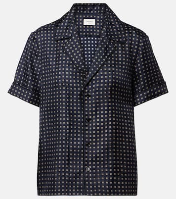 Printed silk satin pajama shirt | Saint Laurent