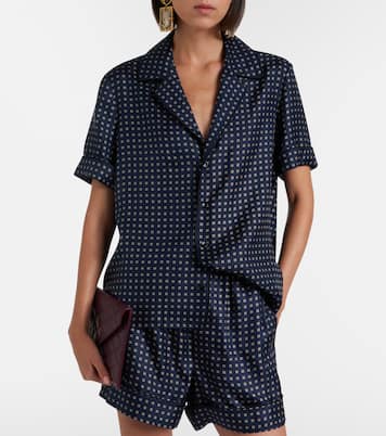 Printed silk satin pajama shirt | Saint Laurent