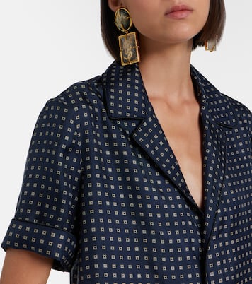 Printed silk satin pajama shirt | Saint Laurent