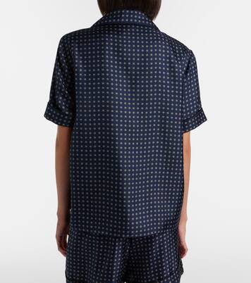 Printed silk satin pajama shirt | Saint Laurent