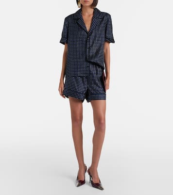 Printed silk satin pajama shirt | Saint Laurent