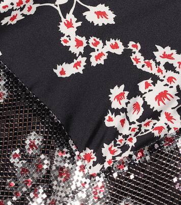 Robe midi imprimée en satin à ornements | Rabanne