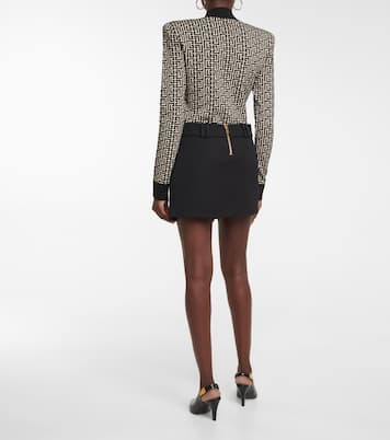 Minifalda de lana de tiro bajo | Balmain