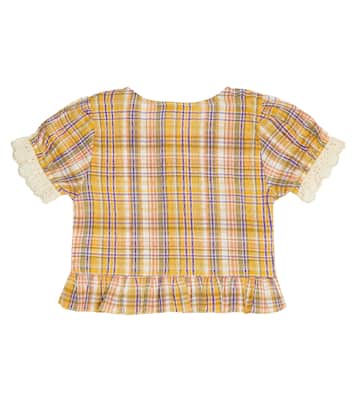 Andrea checked cotton-blend top | The New Society