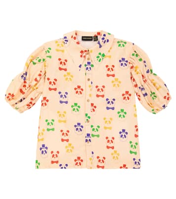 Robe chemise midi imprimée en lin et coton | Mini Rodini