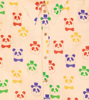 Robe chemise midi imprimée en lin et coton | Mini Rodini