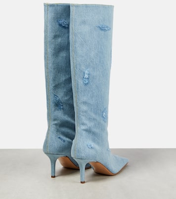 Distressed denim knee-high boots | Acne Studios