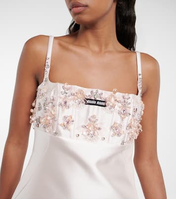 Abito in seta e lana con decorazioni | Miu Miu