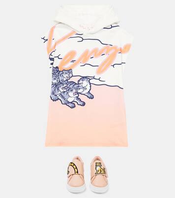Rainbow printed cotton-blend dress | Kenzo Kids