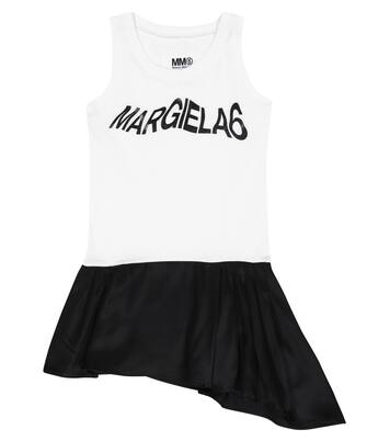 Logo jersey and satin dress | MM6 Maison Margiela Kids