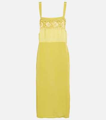 Abito midi in misto seta con pizzo | Maison Margiela