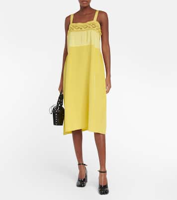 Abito midi in misto seta con pizzo | Maison Margiela