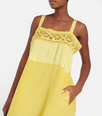 Abito midi in misto seta con pizzo | Maison Margiela