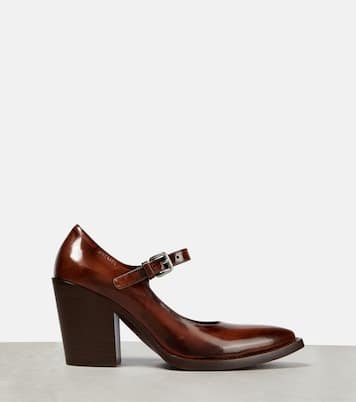 Leather Mary Jane pumps | Prada