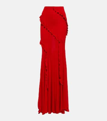 Frill-trimmed jersey maxi skirt | Blumarine