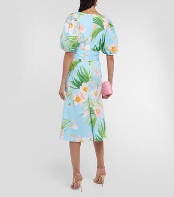 Robe midi imprimée en coton mélangé | Carolina Herrera