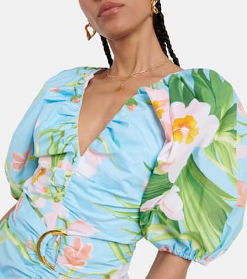 Robe midi imprimée en coton mélangé | Carolina Herrera
