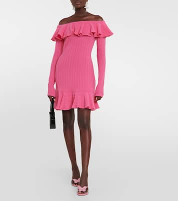 Miniabito con ruches e scollo bardot | Blumarine