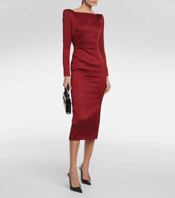 Robe midi en crêpe de satin | Alex Perry