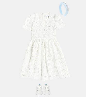 Sequined floral lace guipure dress | Self-Portrait Kids