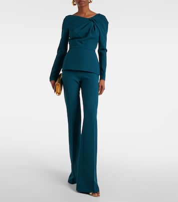 Pantaloni flared Alexa in crêpe | Safiyaa