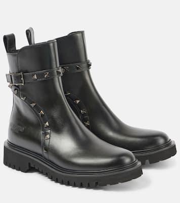 Ankle Boots Rockstud aus Leder | Valentino Garavani