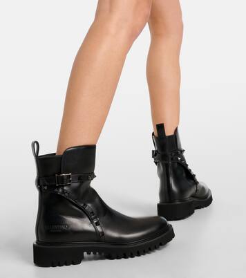 Ankle Boots Rockstud aus Leder | Valentino Garavani