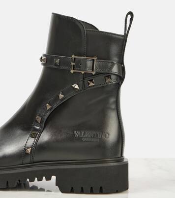 Ankle Boots Rockstud aus Leder | Valentino Garavani