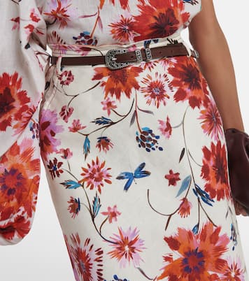 Midirock Floral Ease aus Leinen | Dorothee Schumacher