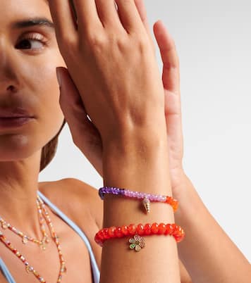 Ice Cream Cone 14kt gold charm bracelet with sapphires | Sydney Evan