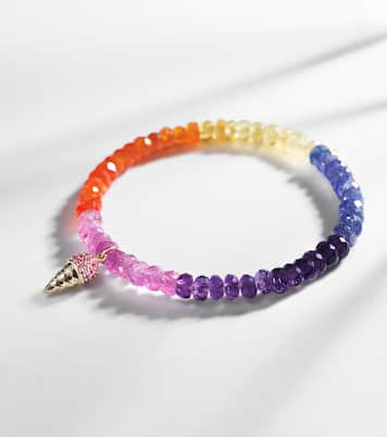 Ice Cream Cone 14kt gold charm bracelet with sapphires | Sydney Evan