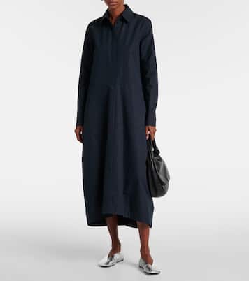 Abito chemisier in popeline di cotone | Jil Sander