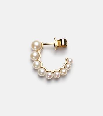 Petit Boucle de Perle 14kt gold hoop earring with freshwater pearls | Sophie Bille Brahe