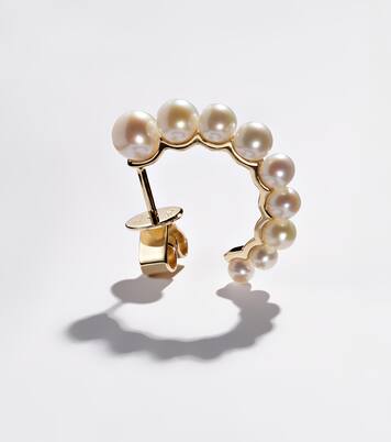 Petit Boucle de Perle 14kt gold hoop earring with freshwater pearls | Sophie Bille Brahe