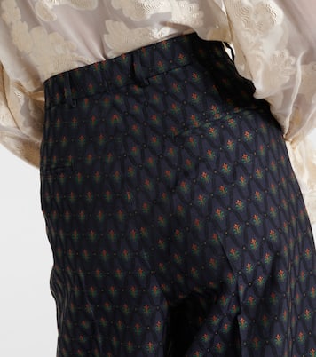 Weite High-Rise-Hose aus Wolle und Baumwolle | Etro