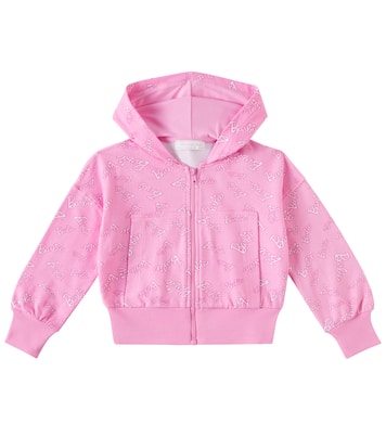 x Barbie® printed cotton-blend jersey hoodie | Monnalisa