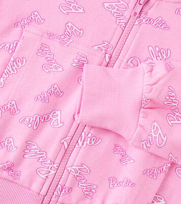 x Barbie® printed cotton-blend jersey hoodie | Monnalisa