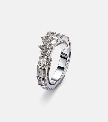 Bague Scatter en or blanc 18 ct, saphirs et diamants | Ananya