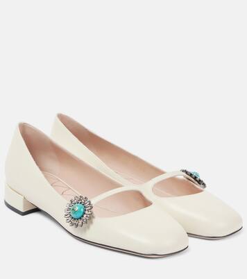 Verzierte Mary-Jane-Pumps Preshoes aus Leder | Valentino Garavani