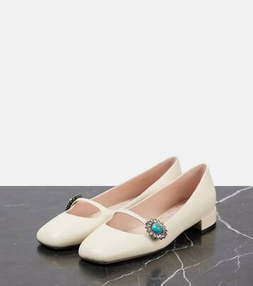 Verzierte Mary-Jane-Pumps Preshoes aus Leder | Valentino Garavani