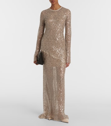 Robe longue à sequins | Brunello Cucinelli