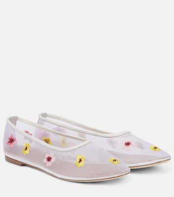 Alba floral mesh ballet flats | Staud