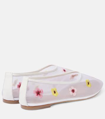 Alba floral mesh ballet flats | Staud