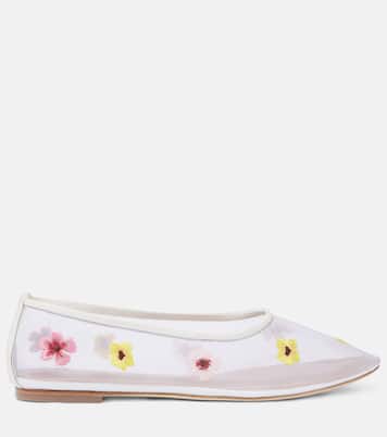 Alba floral mesh ballet flats | Staud