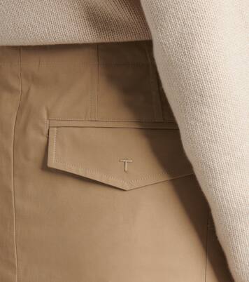 Tie-detail coated cotton midi skirt | Tod's