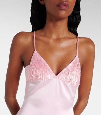 Robe longue en satin à sequins | David Koma