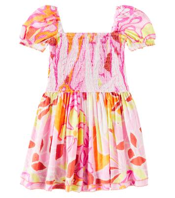 Bertha shirred cotton dress | Poupette St Barth Kids