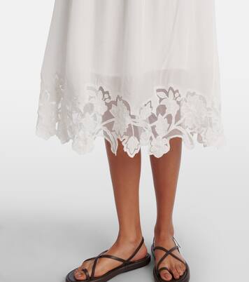 Bianca lace-trimmed midi dress | Velvet